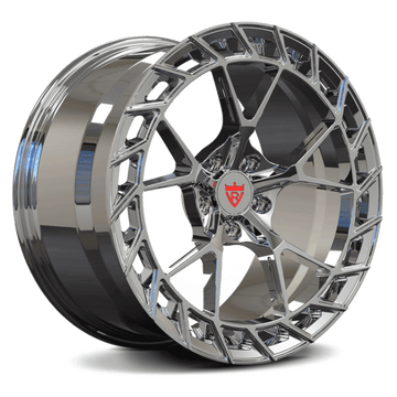 Custom forged monoblock wheel MC23 for Corvette C8, made from aerospace-grade 6061-T6 aluminum, with unique design and finishes.